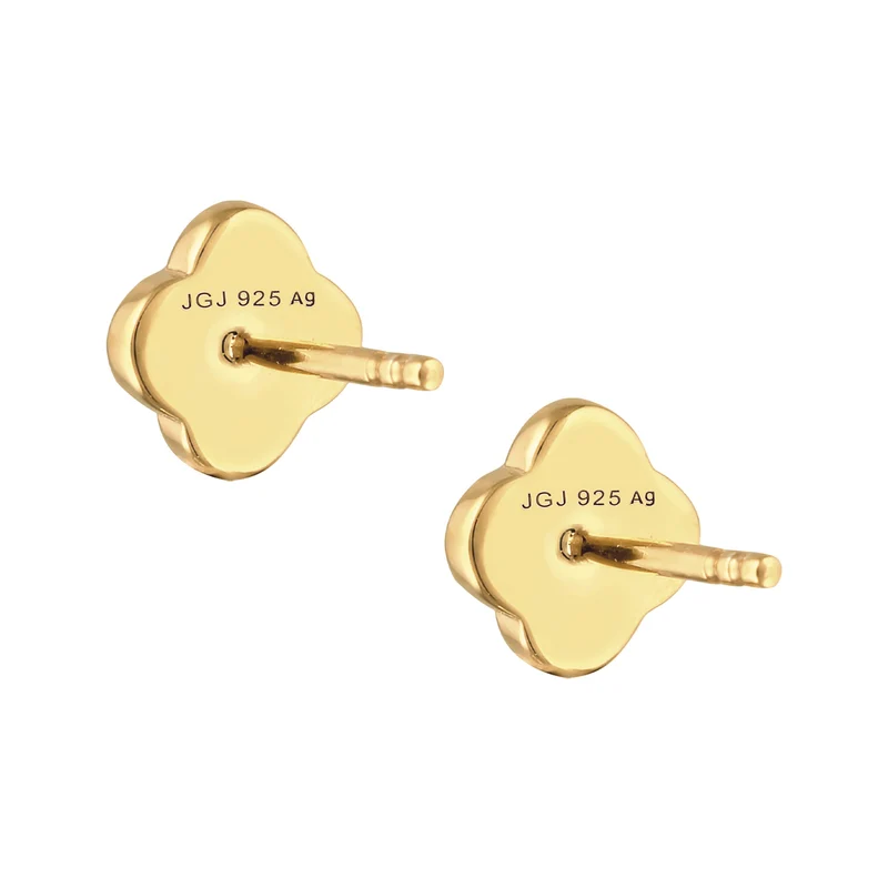 Ohrstecker Kleeblatt | Emaille (Weiß)