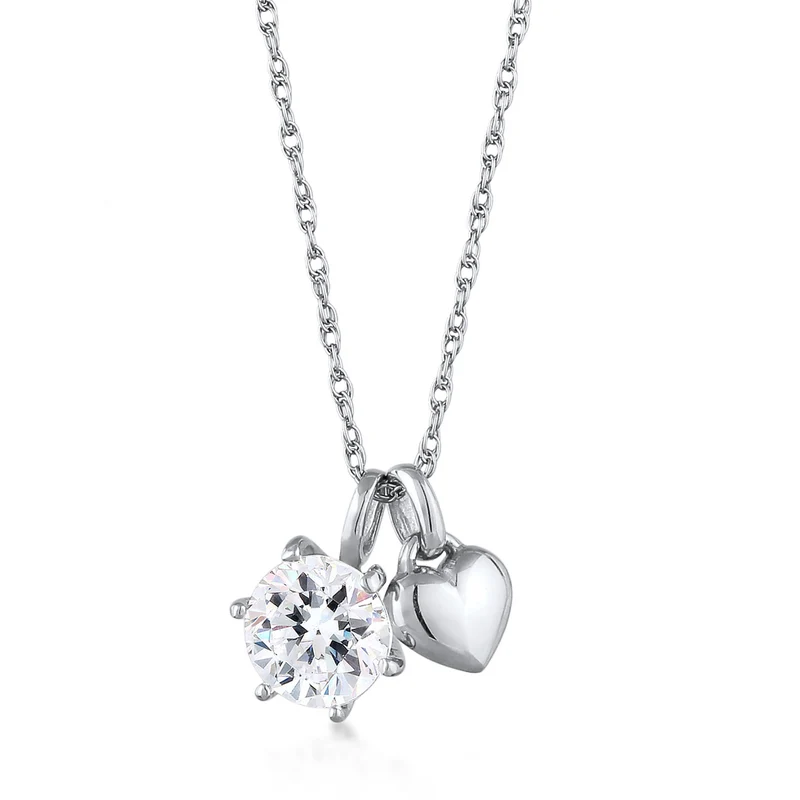 Halskette Herz | Mit Kristallen von Swarovski® (Weiß)