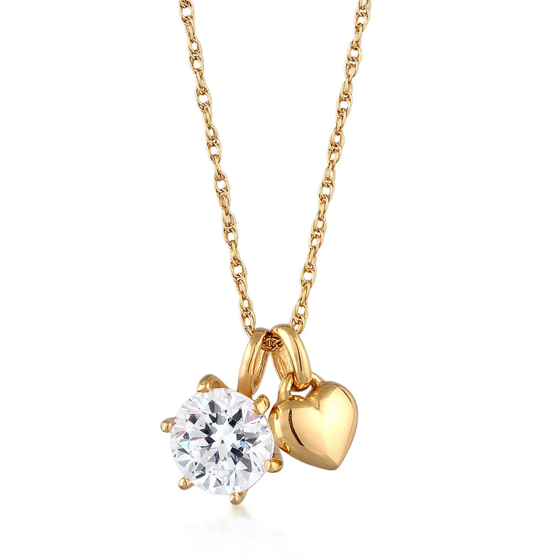 Halskette Herz | Mit Kristallen von Swarovski® (Weiß)