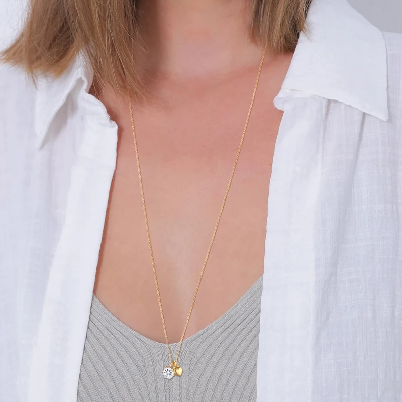 Halskette Herz | Mit Kristallen von Swarovski® (Weiß)