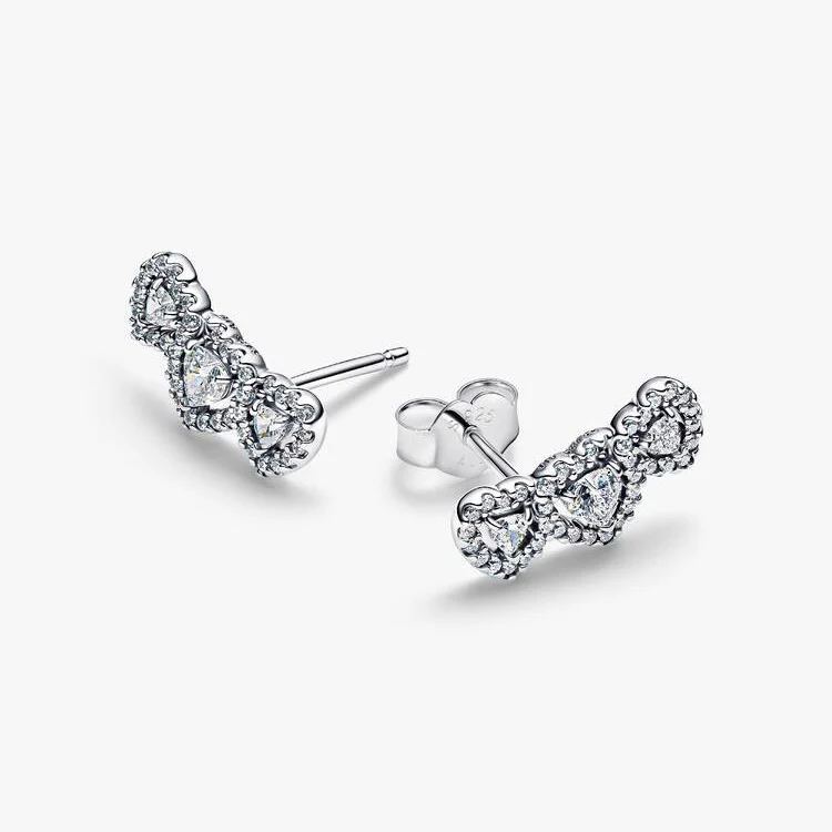 Halo Heart Trilogy Stud Earrings