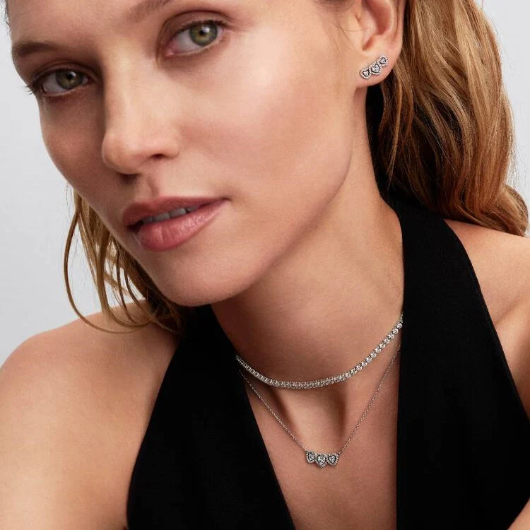 Halo Heart Trilogy Stud Earrings