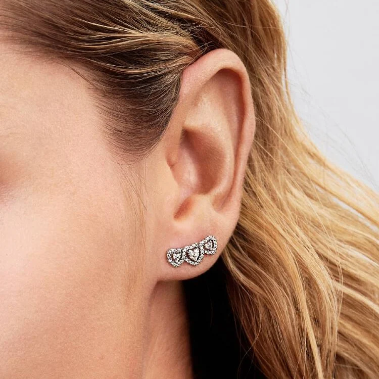 Halo Heart Trilogy Stud Earrings