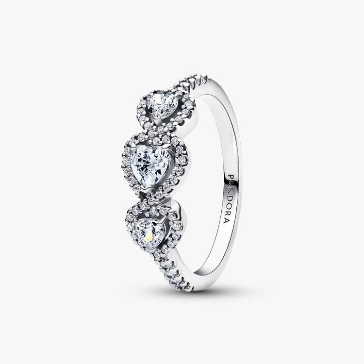 Halo Heart Trilogy Ring, Size 50