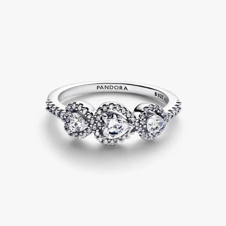 Halo Heart Trilogy Ring, Size 50