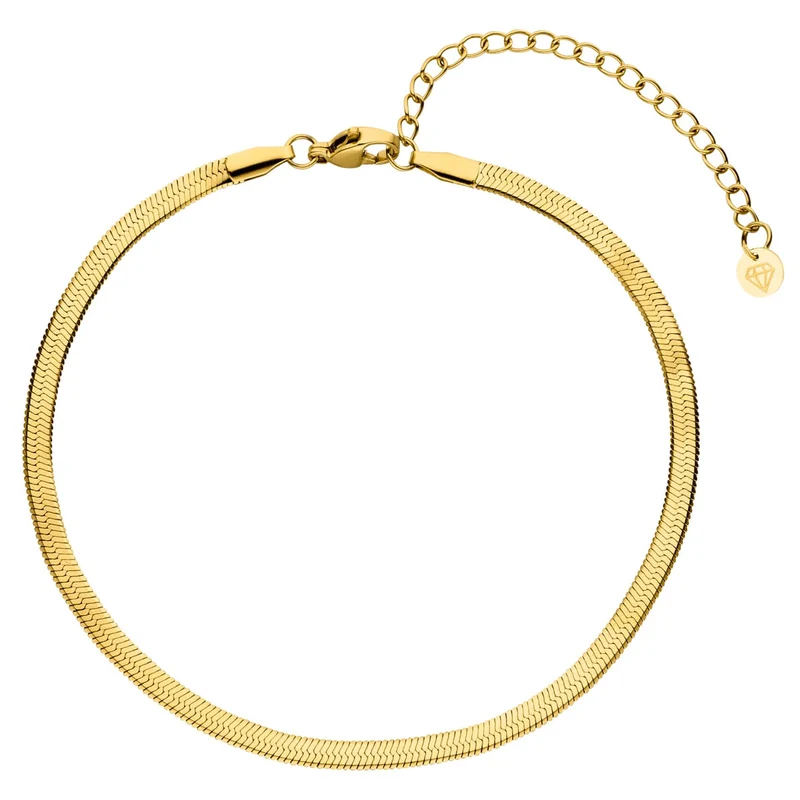 Snake Skin Fußkette | 18K vergoldet