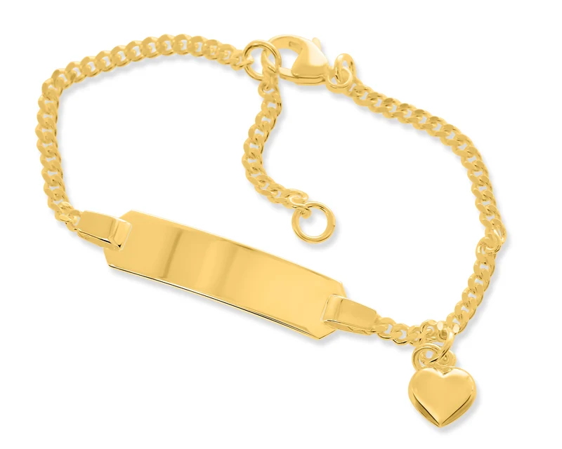 TAUFARMBAND GOLD HERZ TAUFSCHMUCK ARMKETTCHEN MIT GRAVUR TAUFE GEBURT