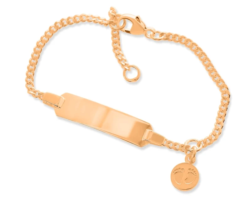 GESCHENK ZUR GEBURT ID ARMBAND ROSÉGOLD GRAVUR TAUFE SCHMUCK BABY