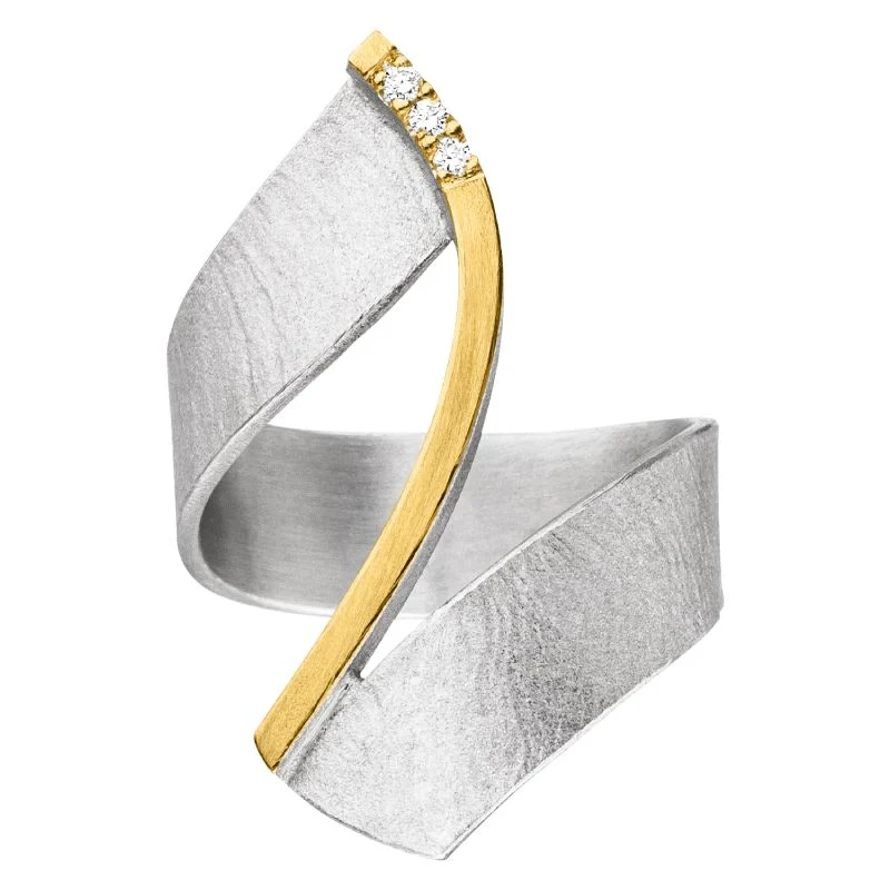 925er Silber Ring feingoldbelegt MANU R1306BR