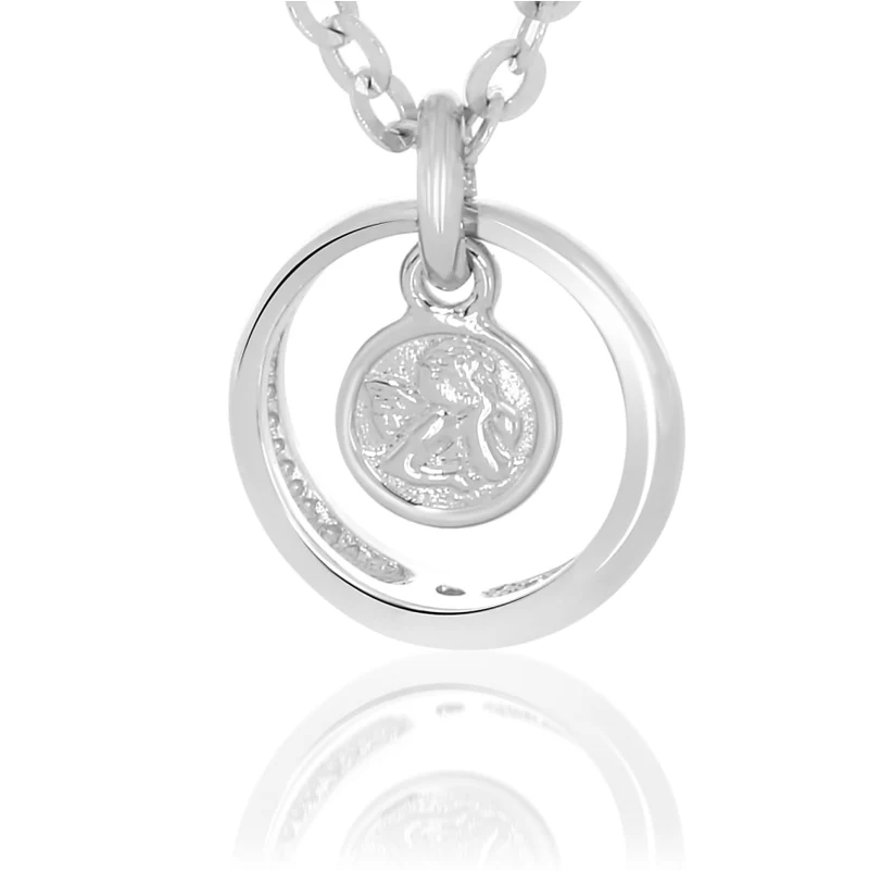 TAUFKETTE MIT RING UND SCHUTZENGEL, 925 SILBER