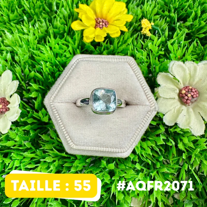 Facettierter Aquamarinring aus 925er Sterlingsilber #AQFR2071