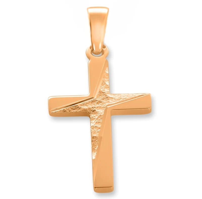 KETTENANHÄNGER, KREUZ ROSÉ VERGOLDET