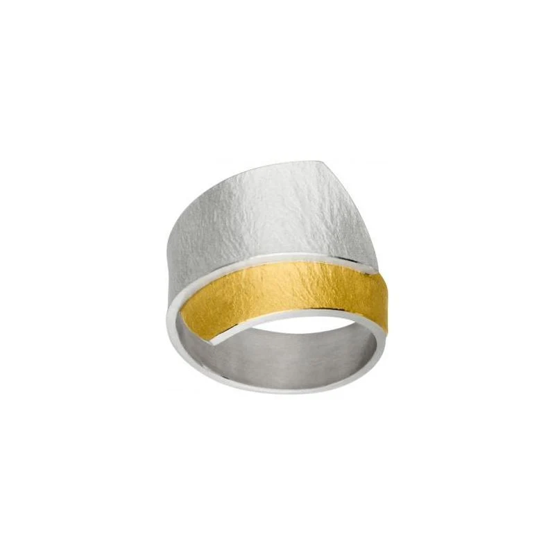 925er Silber Ring feingoldbelegt MANU R1130