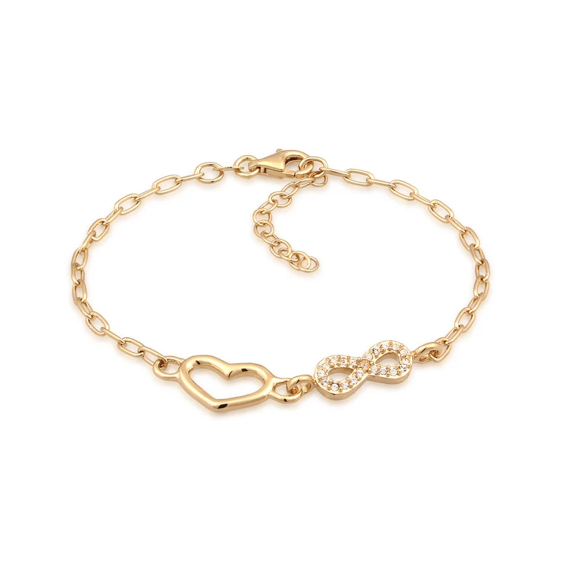 Glieder-Armband Herz Infinity | Mit Kristallen von Swarovski® (Weiß)