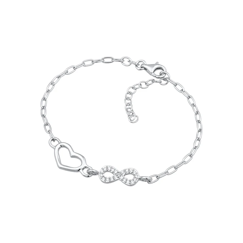 Glieder-Armband Herz Infinity | Mit Kristallen von Swarovski® (Weiß)