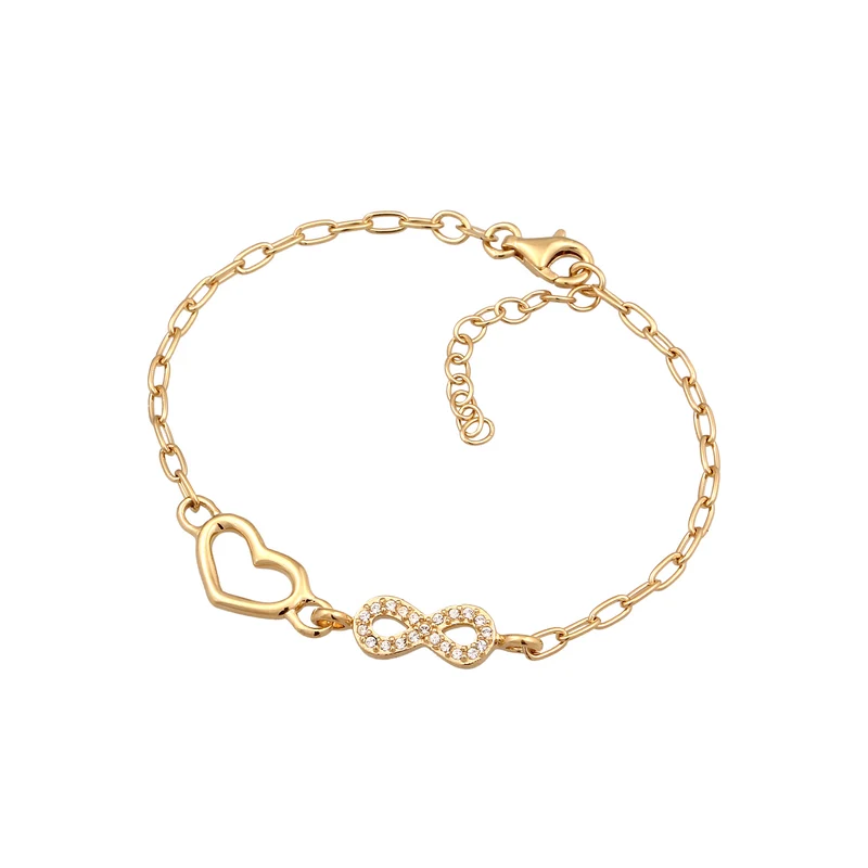 Glieder-Armband Herz Infinity | Mit Kristallen von Swarovski® (Weiß)