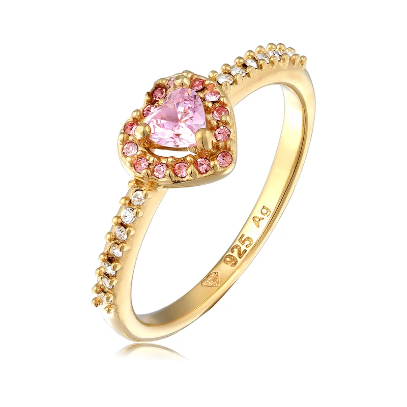 Ring mit Herz | Zirkonia (Weiß) & Glaskristalle (Weiß)