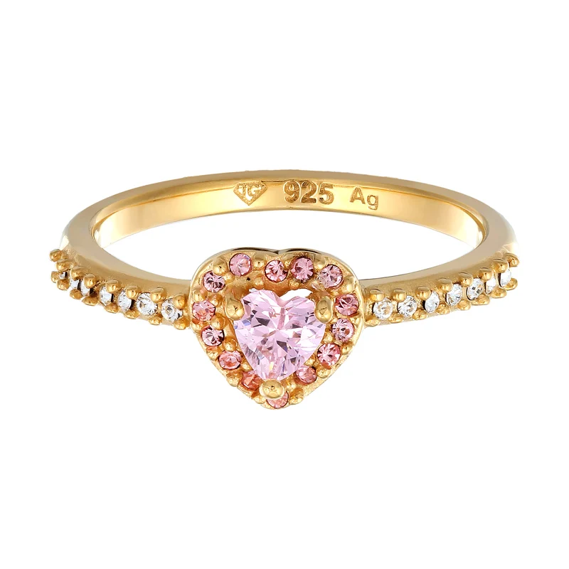 Ring mit Herz | Zirkonia (Weiß) & Glaskristalle (Weiß)
