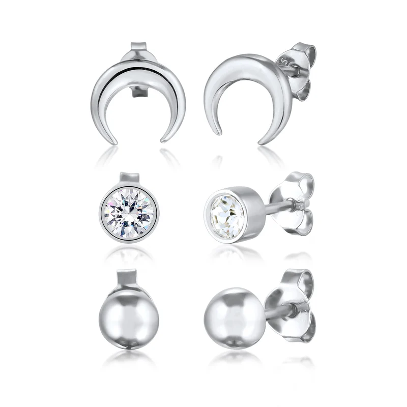 Ohrstecker Set Astro | Mit Kristallen von Swarovski® (Weiß)