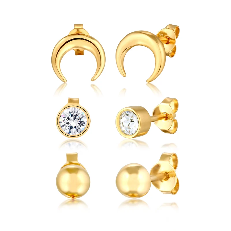 Ohrstecker Set Astro | Mit Kristallen von Swarovski® (Weiß)