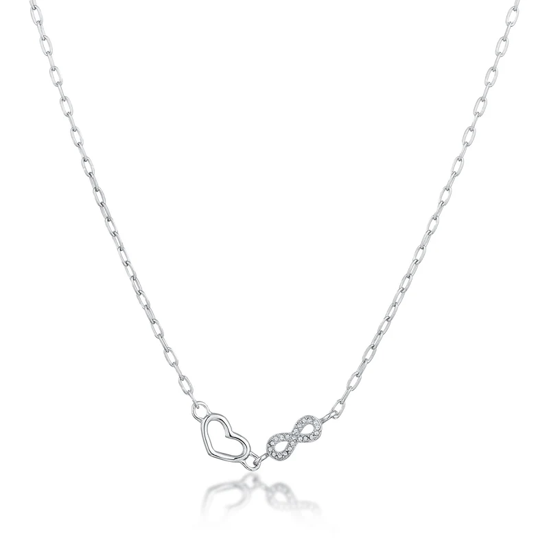 Halskette Herz Infinity | Mit Kristallen von Swarovski® (Weiß)