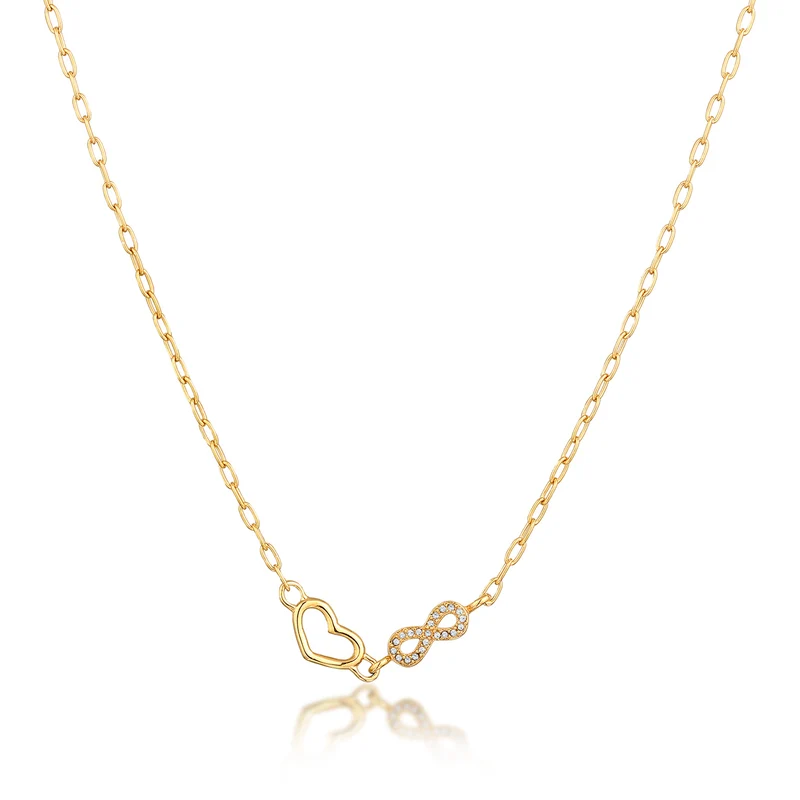 Halskette Herz Infinity | Mit Kristallen von Swarovski® (Weiß)