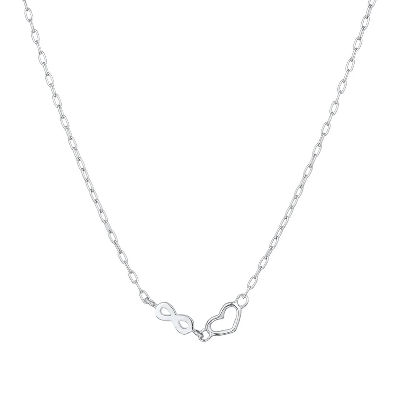 Halskette Herz Infinity | Mit Kristallen von Swarovski® (Weiß)