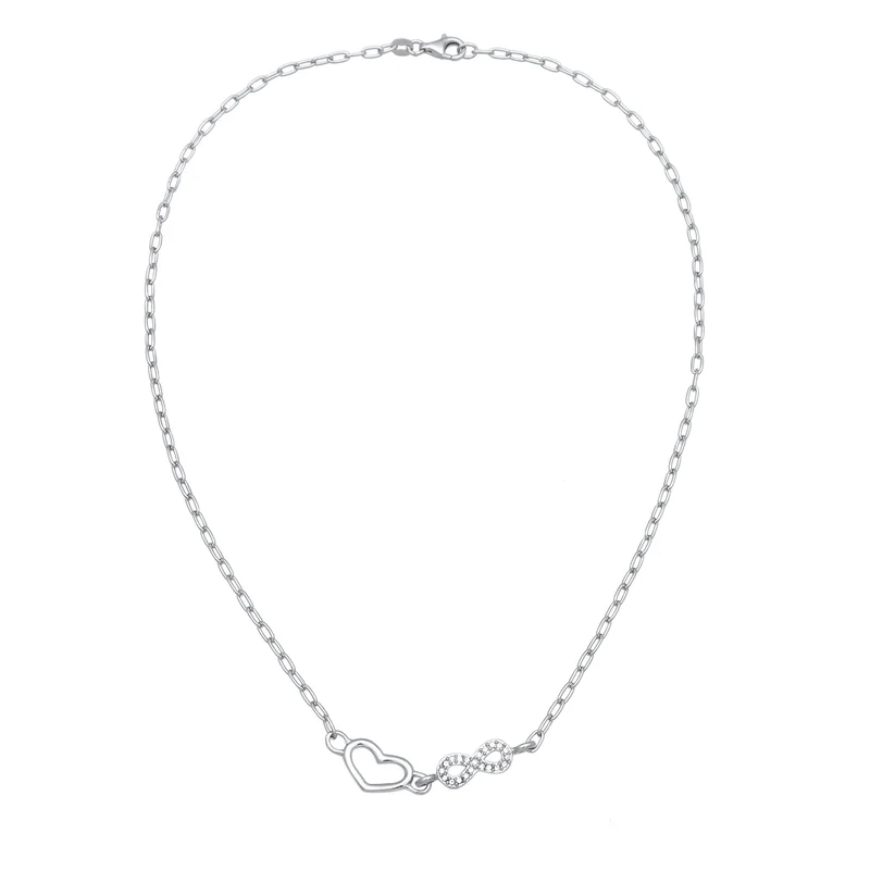 Halskette Herz Infinity | Mit Kristallen von Swarovski® (Weiß)