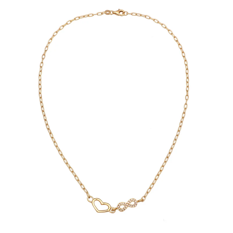 Halskette Herz Infinity | Mit Kristallen von Swarovski® (Weiß)