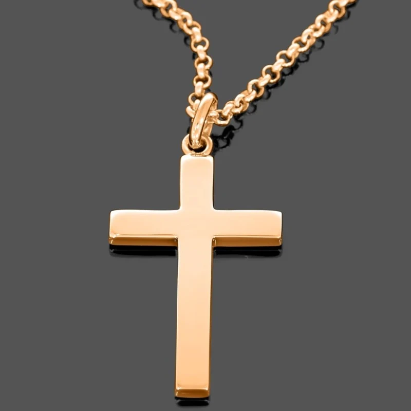 SCHMUCK ZUR TAUFE KREUZKETTE ROSÉ VERGOLDET TAUFKETTE KREUZ