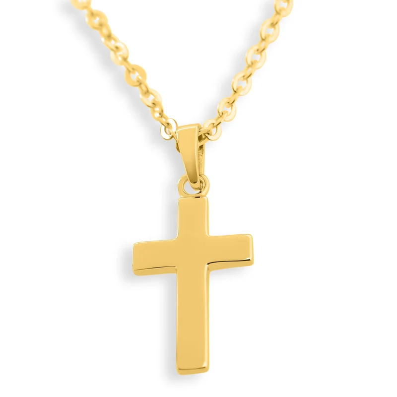 KETTE MIT KREUZ VERGOLDET, TAUFSCHMUCK, KREUZ