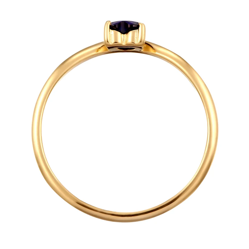 Ring Herz | Laborgezüchteter Diamant (Weiß, 0.004 ct) & Saphir (Blau)
