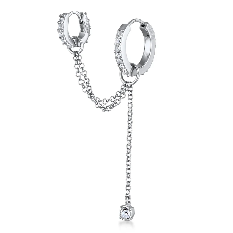 Creole Ear Chain | Mit Kristallen von Swarovski® (Weiß)