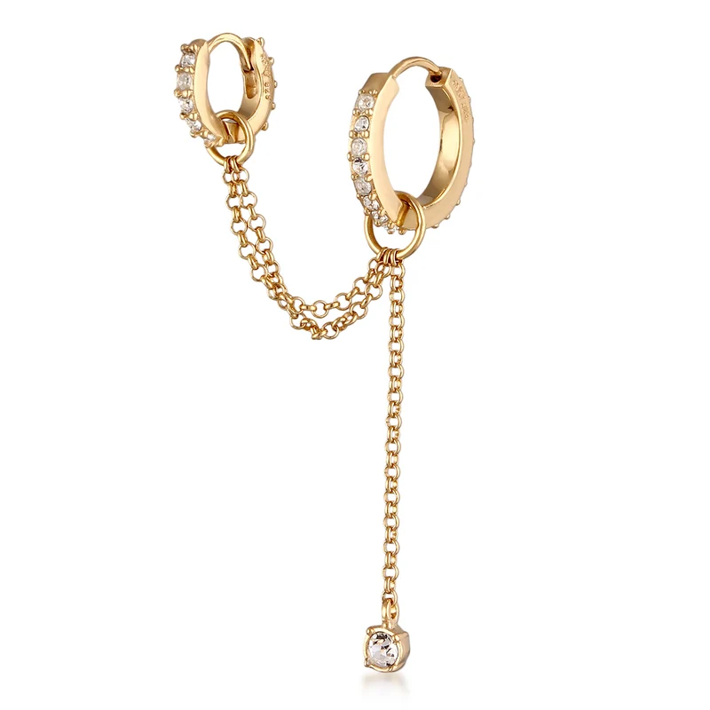 Creole Ear Chain | Mit Kristallen von Swarovski® (Weiß)