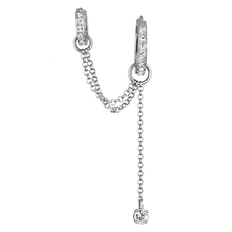 Creole Ear Chain | Mit Kristallen von Swarovski® (Weiß)