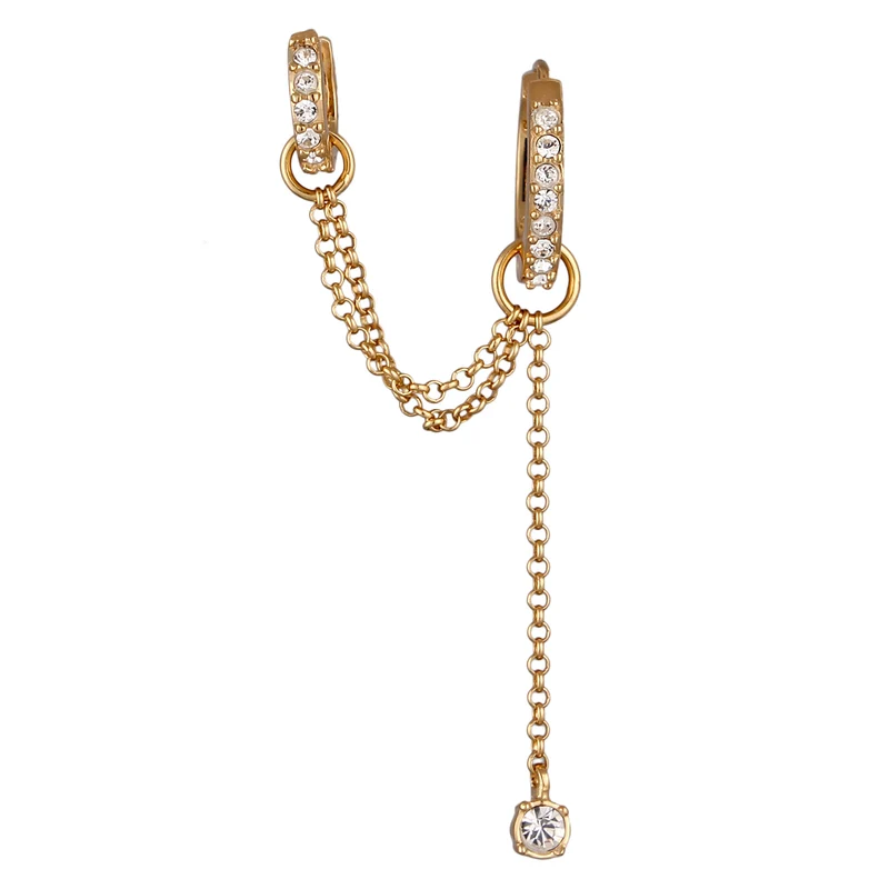 Creole Ear Chain | Mit Kristallen von Swarovski® (Weiß)