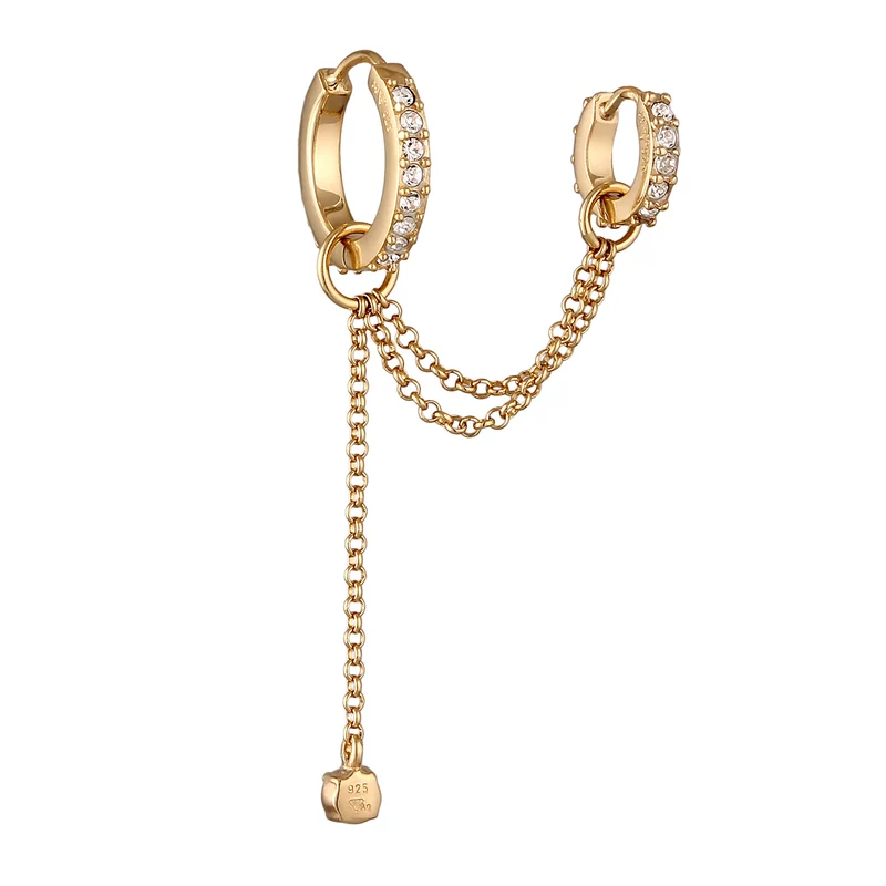 Creole Ear Chain | Mit Kristallen von Swarovski® (Weiß)