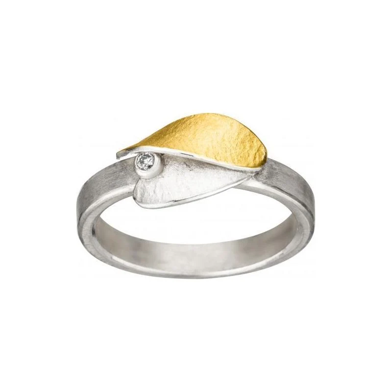925er Silber Ring feingoldbelegt MANU R1138BR