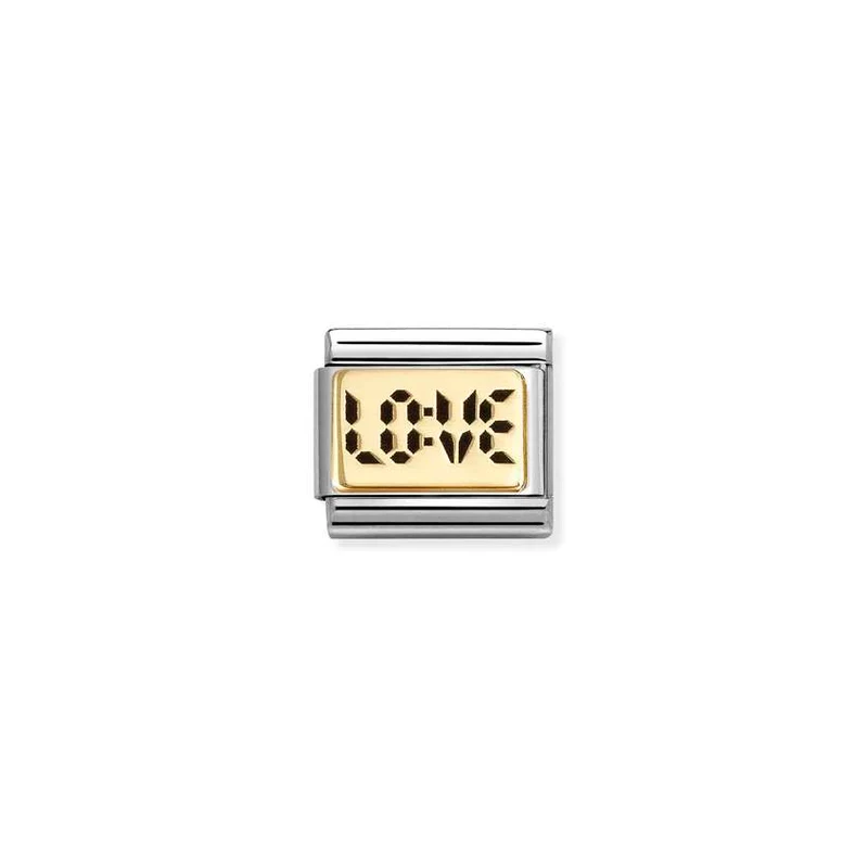 Classic Gold & Enamel Digital Love Love & Hearts Charms