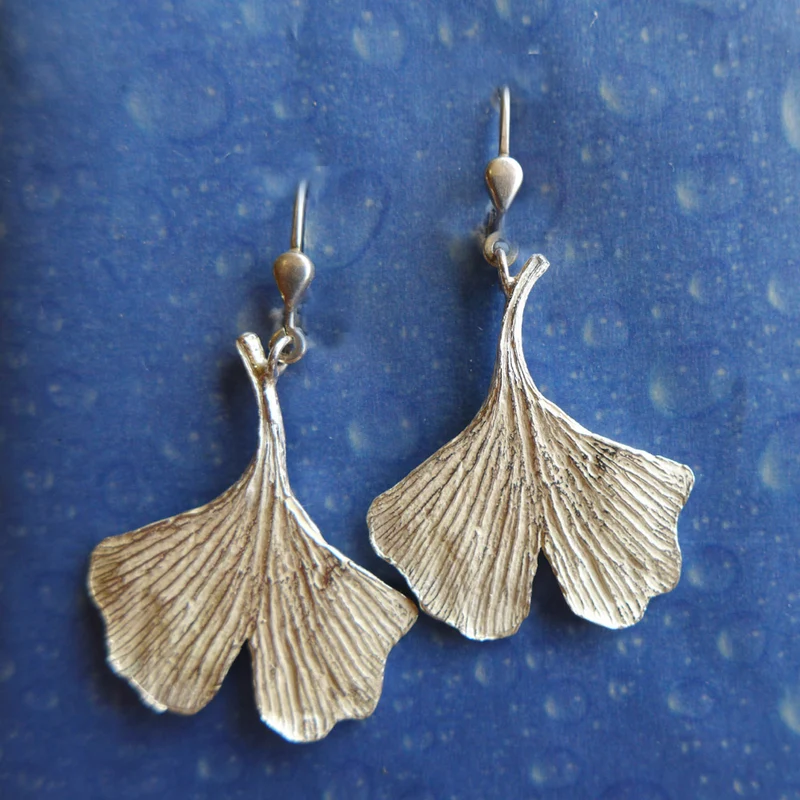 Ginkgo Schmuck Ohrhänger Silber s