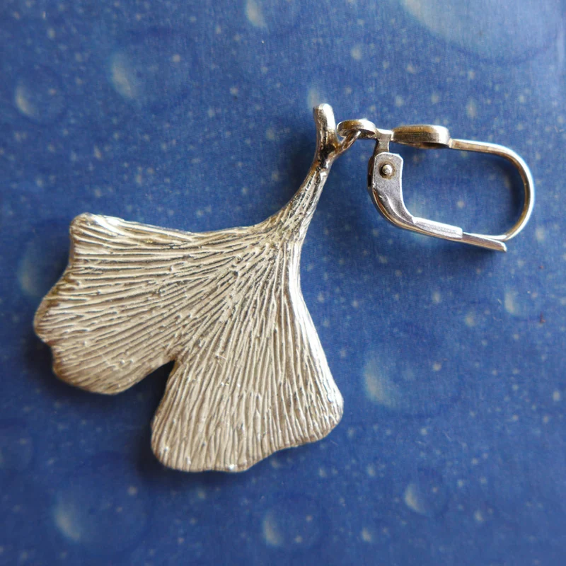 Ginkgo Schmuck Ohrhänger Silber s