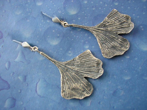 Ginkgo Schmuck Ohrhänger Silber s