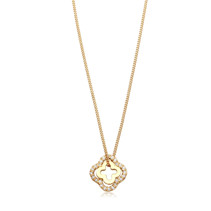 Clover Set Halskette & Creolen Schmuck Set