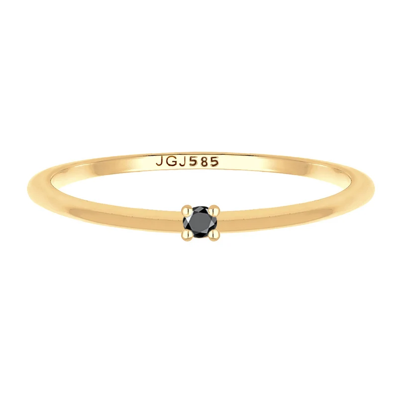 Solitär-Ring | Diamant (Schwarz, 0.003 ct)