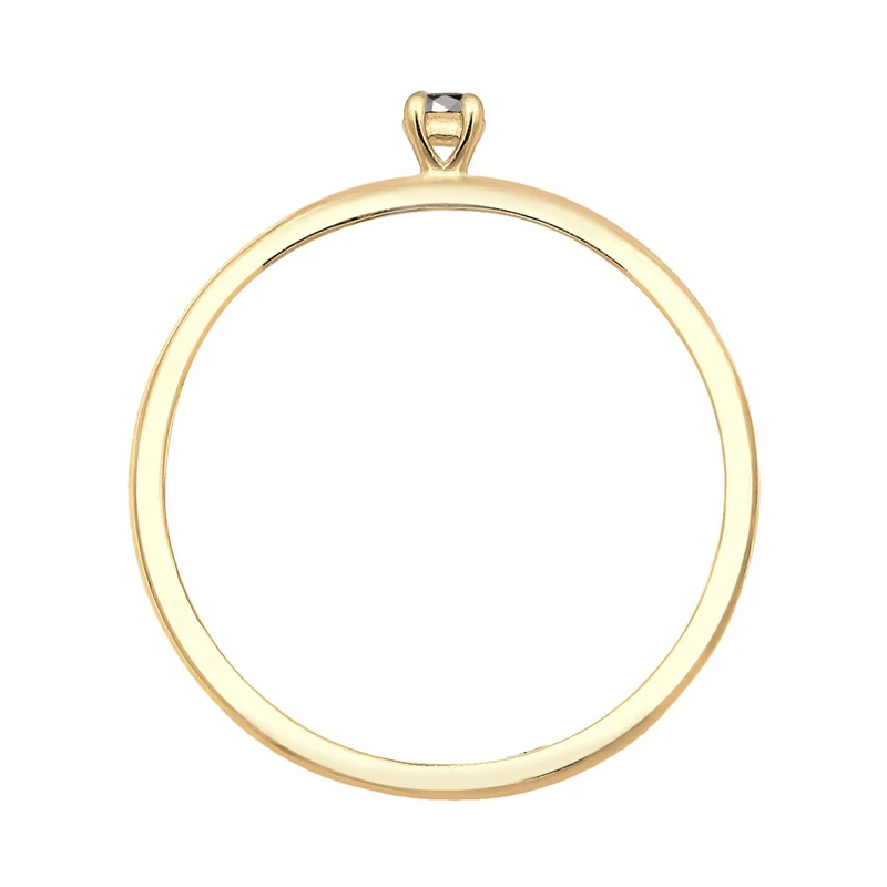 Solitär-Ring | Diamant (Schwarz, 0.003 ct)