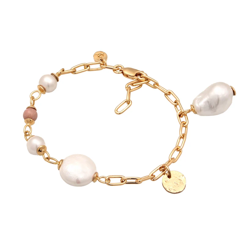 Armband Barock | Perlen & Rhodonit (Rosa)