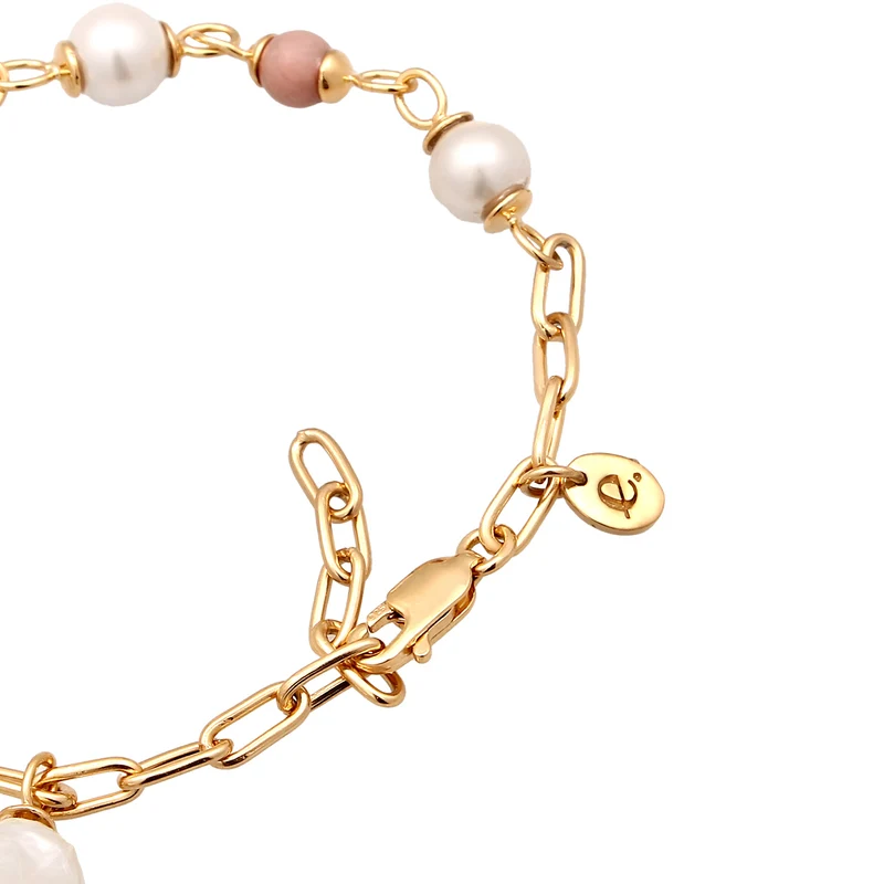 Armband Barock | Perlen & Rhodonit (Rosa)