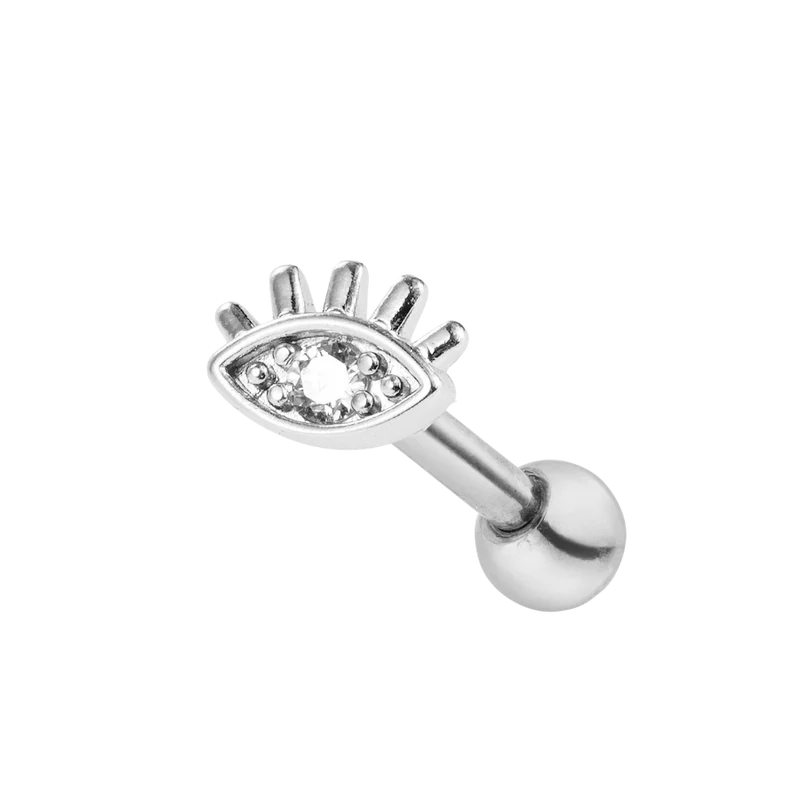 Pave Eye Ohr Piercing 18K Vergoldet