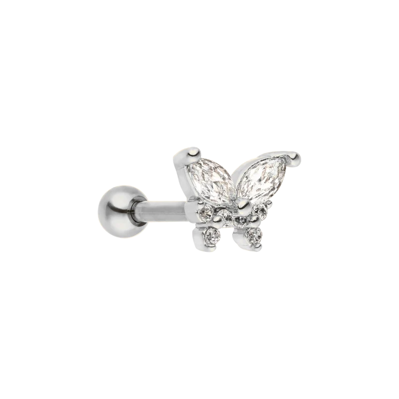 Pave Butterfly Ohr Piercing 18K Vergoldet
