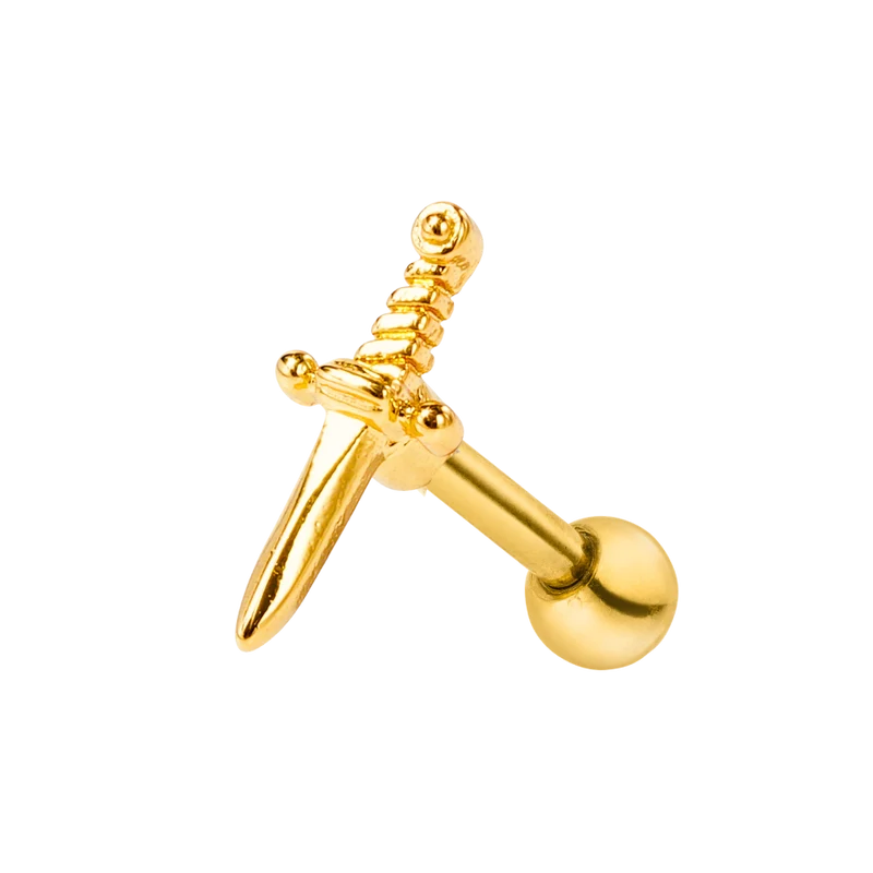Sword Ohr Piercing 18K Vergoldet